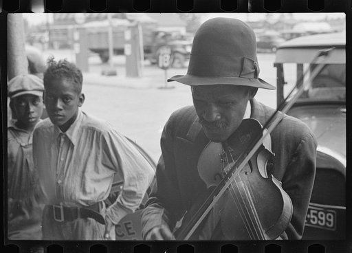Untitled photo, possibly related to: Blind street musician, West Memphis, Arkansas