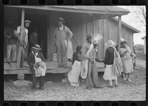 Cotton pickers at 6:30 a.m. ready for day's work, Pulaski County, Arkansas