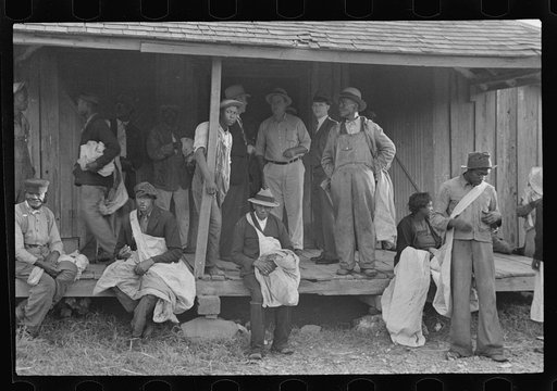 Cotton pickers at 6:30 a.m., Pulaski County, Arkansas