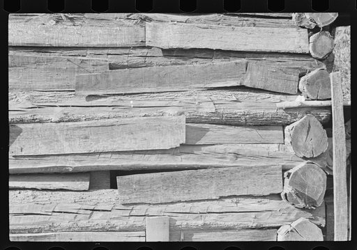 Outer wall detail, home of destitute mountaineer, Ozark Mountains, Arkansas