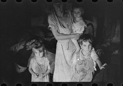 Untitled photo, possibly related to: Wife and children of sharecropper