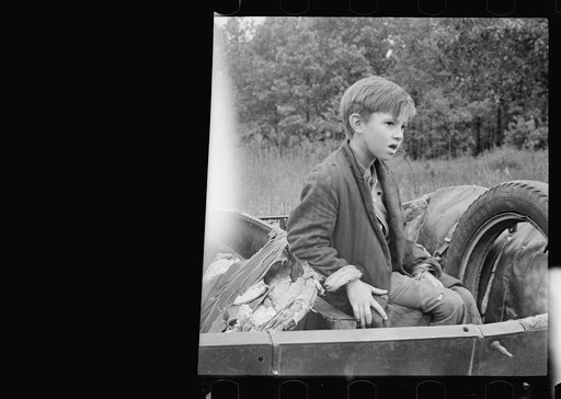 Untitled photo, possibly related to: Son of destitute Ozark family, Arkansas
