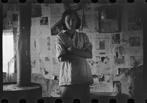 Untitled photo, possibly related to: Table in home of destitute Ozark family, Arkansas
