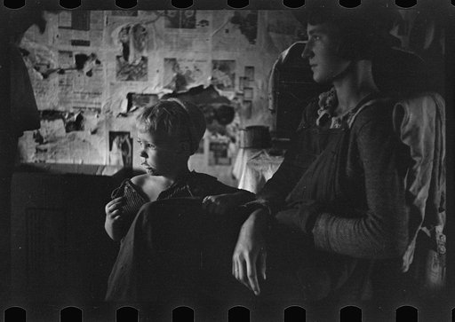 Untitled photo, possibly related to: Table in home of destitute Ozark family, Arkansas