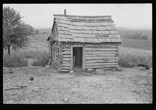 Home of destitute Ozark family, Arkansas