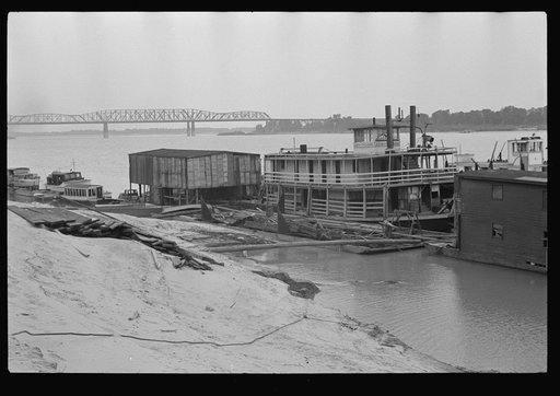 The Queen of Dycusburg, old river boat docked at Memphis, Tennessee
