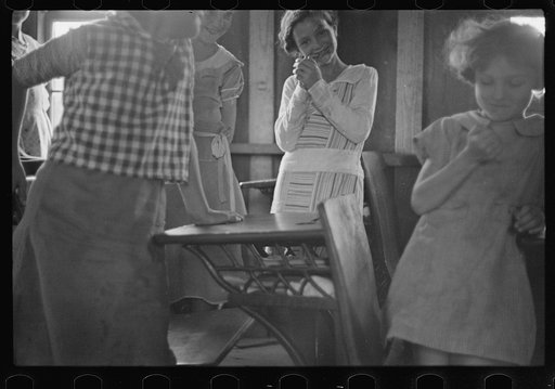 Untitled photo, possibly related to: Interior of Ozark school, Arkansas