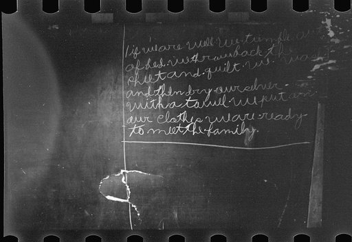 Untitled photo, possibly related to: Blackboard in Ozark school, Arkansas