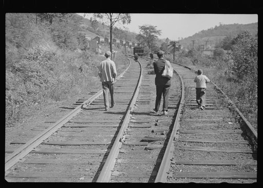 Untitled photo, possibly related to: Scotts Run, West Virginia, walking into town for relief food