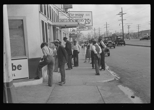 Applicants waiting for jobs in front of FERA offices, New Orleans, Louisiana