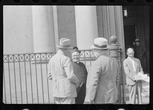 In front of cathedral, New Orleans, Louisiana