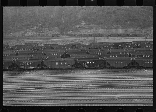 Untitled photo, possibly related to: Railroad yard at Williamson, West Virginia
