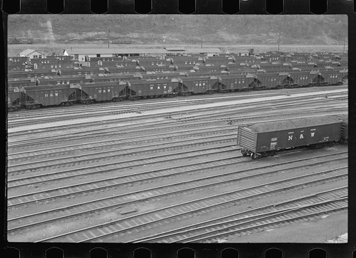 Coal cars in railroad yard at Williamson, West Virginia