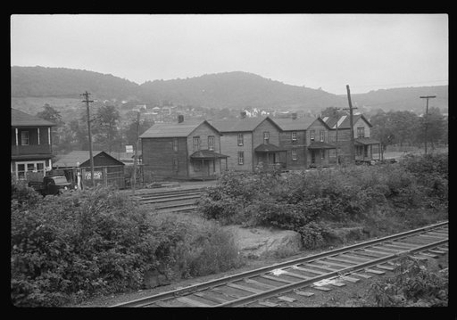 Untitled photo, possibly related to: Houses and slagheap, Nanty Glo, Pennsylvania