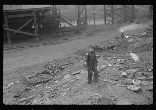 Untitled photo, possibly related to: Young boy who salvages coal from the slag heaps, Nanty Glo, Pennsylvania