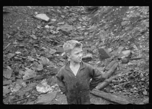 Untitled photo, possibly related to: Young boys salvaging coal from the slag heaps, Nanty Glo, Pennsylvania