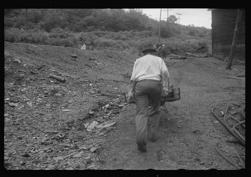 Untitled photo, possibly related to: Young boys salvaging coal from the slag heaps, Nanty Glo, Pennsylvania