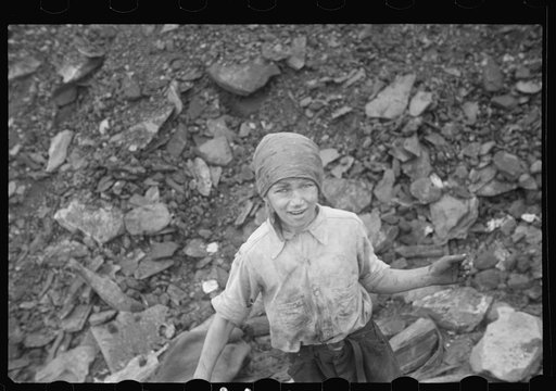 Untitled photo, possibly related to: Young boys salvaging coal from the slag heaps, Nanty Glo, Pennsylvania