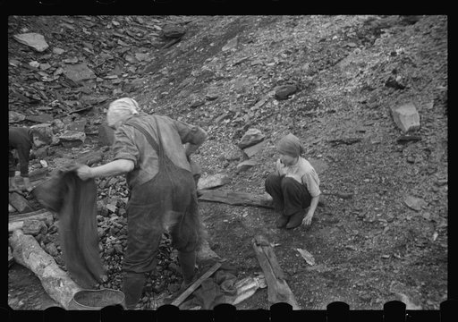 Salvaging coal from the slag heaps at Nanty Glo, Pennsylvania