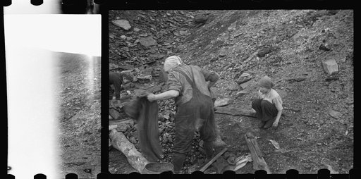 Untitled photo, possibly related to: Salvaging coal from the slag heaps at Nanty Glo, Pennsylvania
