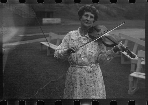 Untitled photo, possibly related to: Aunt Samantha Baumgarner [i.e. Bumgarner], fiddler, banjoist, guitarist, North Carolina, Asheville