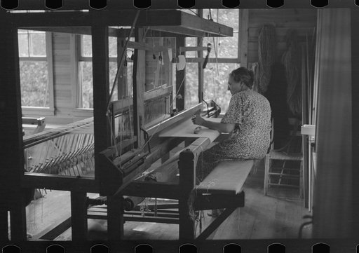 Untitled photo, possibly related to: Weaving at Cumberland Homesteads, Crossville, Tennessee
