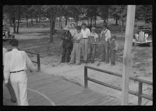 Spectators at square dance, Skyline Farms, Alabama