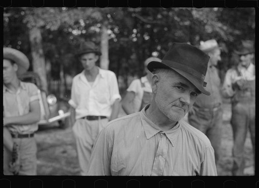 Man watching square dance, Skyline Farms, Alabama