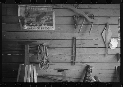 Interior of blacksmith shop, Skyline Farms, Alabama