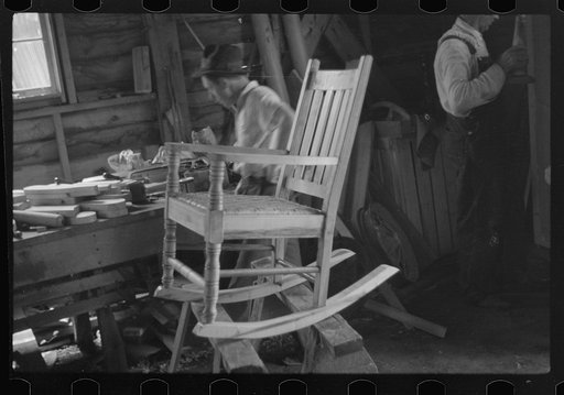 Untitled photo, possibly related to: Chair seat woven at Cumberland Farms, Crossville, Tennessee
