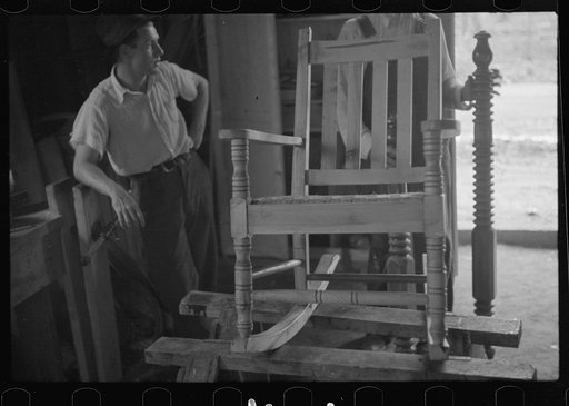 Untitled photo, possibly related to: Chair seat woven at Cumberland Farms, Crossville, Tennessee