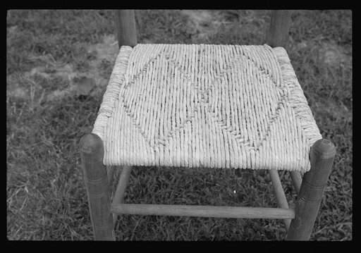 Chair seat woven at Cumberland Farms, Crossville, Tennessee