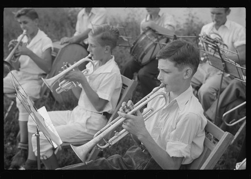 Untitled photo, possibly related to: Part of the band, Red House, West Virginia