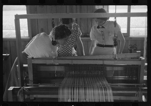 Untitled photo, possibly related to: Weaving at Red House, West Virginia