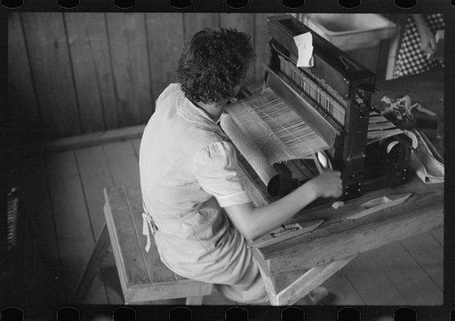Untitled photo, possibly related to: Weaving at Red House, West Virginia
