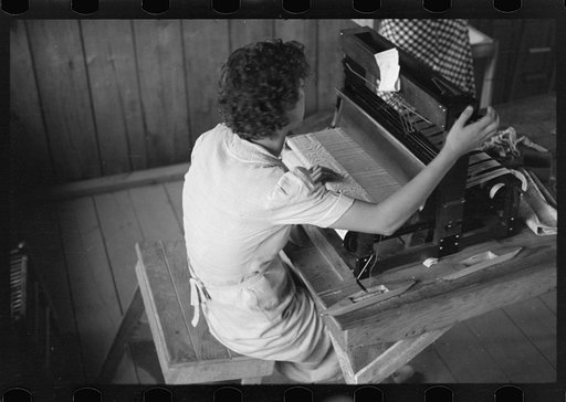 Untitled photo, possibly related to: Weaving at Red House, West Virginia
