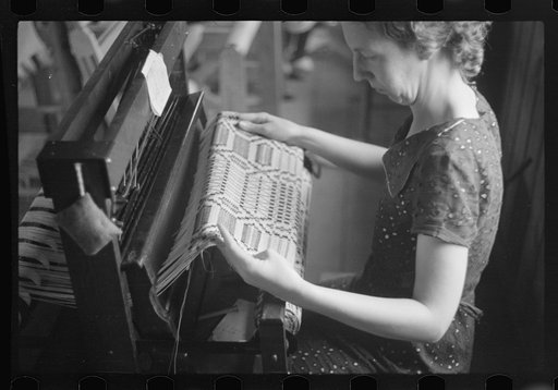 Untitled photo, possibly related to: Weaving at Red House, West Virginia