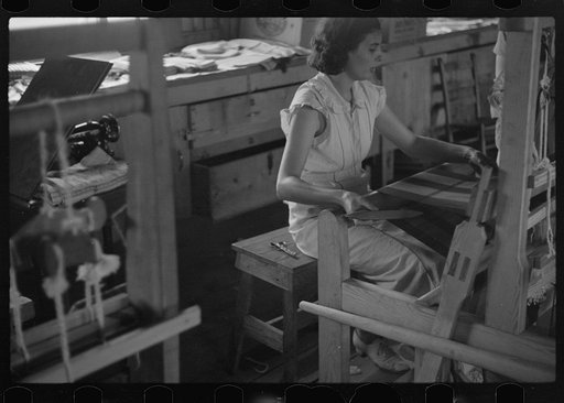 Untitled photo, possibly related to: Weaving at Red House, West Virginia