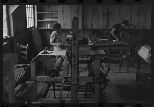 Untitled photo, possibly related to: Weaving at Red House, West Virginia