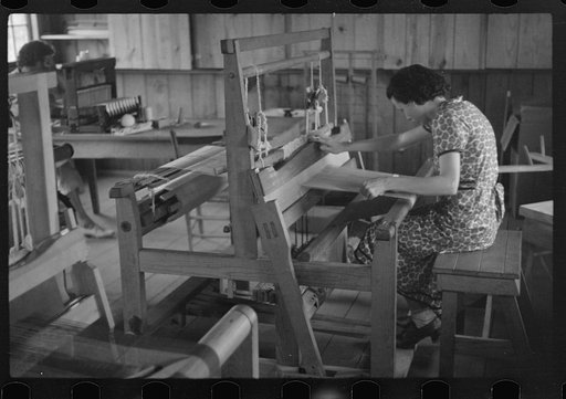 Untitled photo, possibly related to: Weaving at Red House, West Virginia