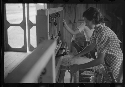 Untitled photo, possibly related to: Weaving at Red House, West Virginia