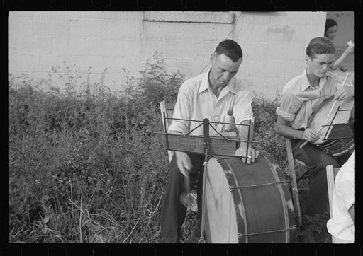 Untitled photo, possibly related to: Band rehearsal, Red House, West Virginia