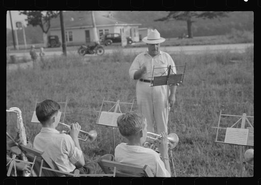 Untitled photo, possibly related to: Band rehearsal, Red House, West Virginia