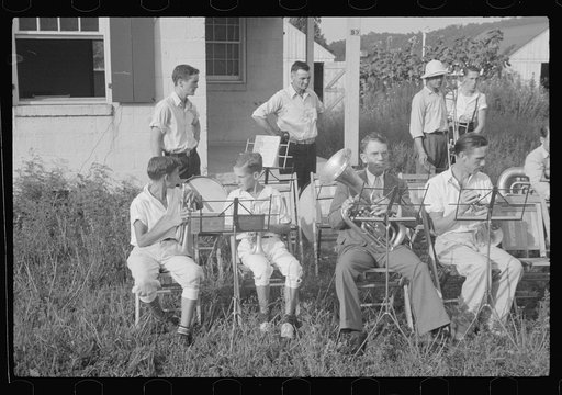 Untitled photo, possibly related to: Band rehearsal, Red House, West Virginia