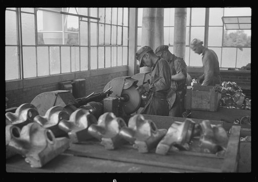 Untitled photo, possibly related to: Metal shop, Arthurdale, West Virginia