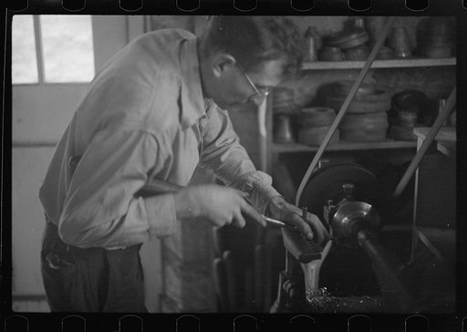 Untitled photo, possibly related to: Metal shop, Arthurdale, West Virginia