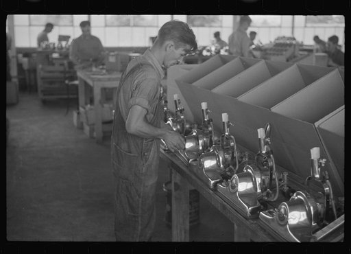 Untitled photo, possibly related to: Vacuum cleaner factory, Arthurdale, West Virginia