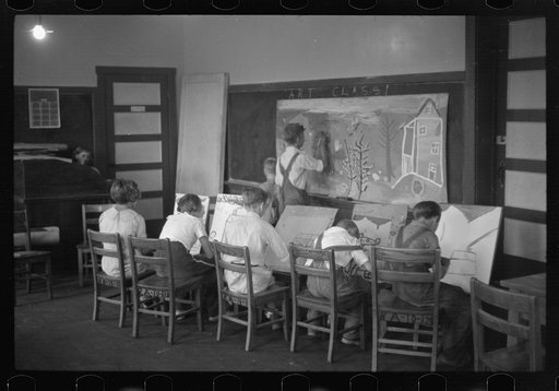 Painting class in school, Westmoreland Homesteads, Pennsylvania