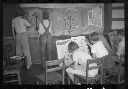 Painting class in school, Westmoreland Homesteads, Pennsylvania