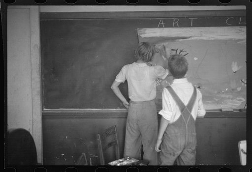 Untitled photo, possibly related to: Painting class in school, Westmoreland Homesteads, Pennsylvania